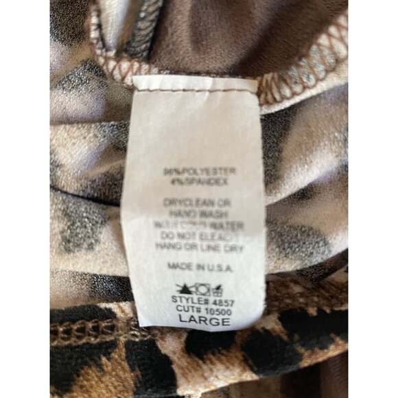 Entro Off Shoulder Tunic Top Women's Size X-Large Brown Black Animal Print - Picture 7 of 7